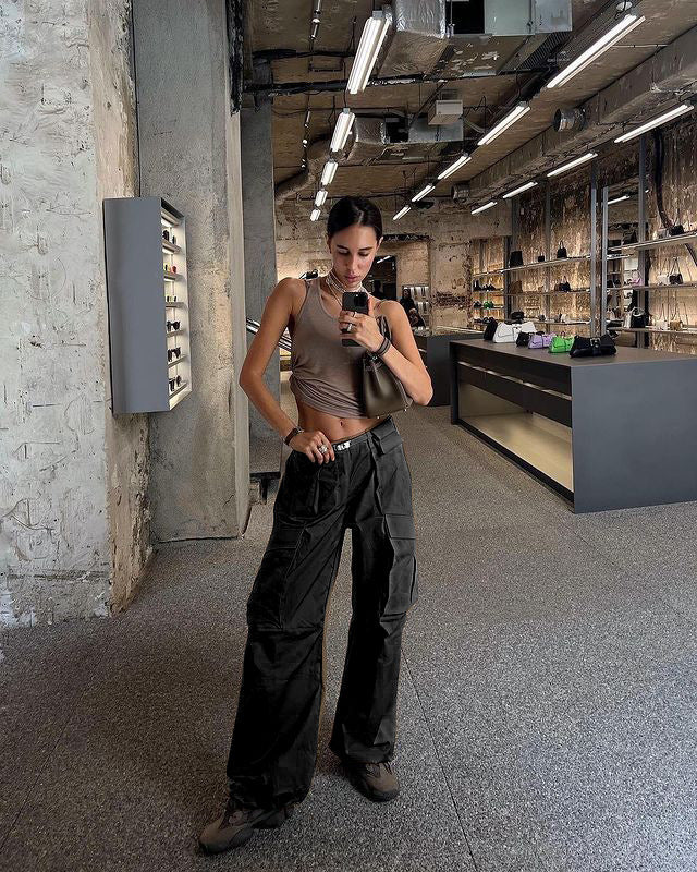 VAAGOON Retro Low Waist Pants