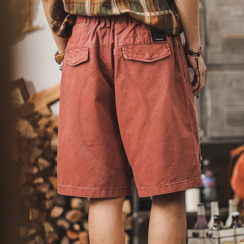 VAAGOON Retro Patchwork Brick Shorts