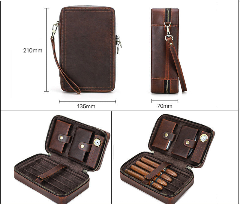Vaagoon "Cigar Vault Pro" Genuine Leather Cigar Box