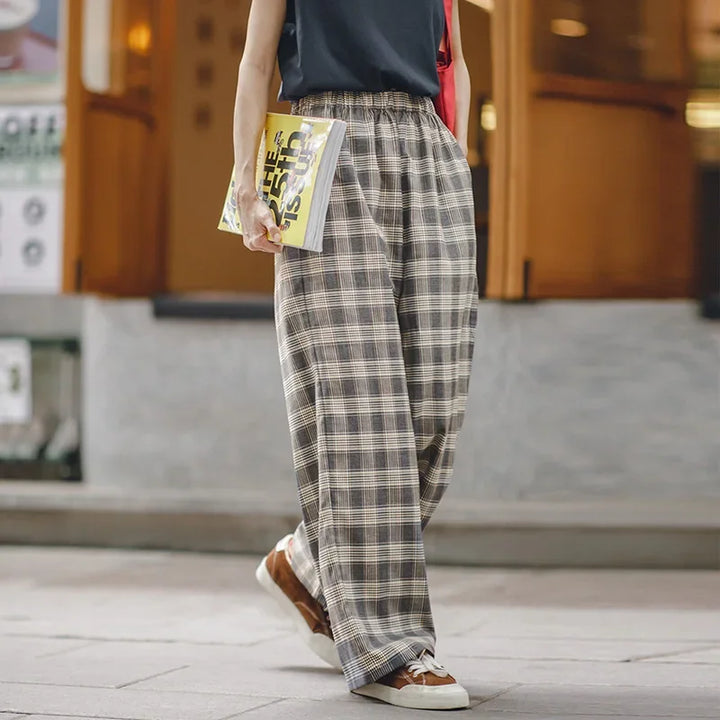 VAAGOON Baggy Vintage Plaid Casual Pants