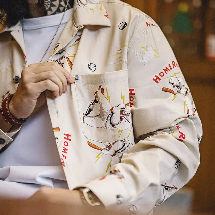 Vaagoon American Style Relaxed Fit Long Sleeve Shirt