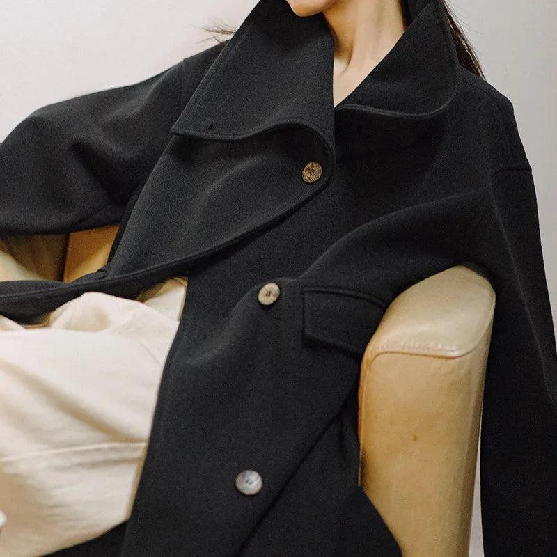 VAAGOON 80's Classic Long Woolen Coat