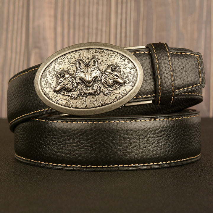 VAAGOON Black Lychee Pattern Genuine Leather Belt – Car Line