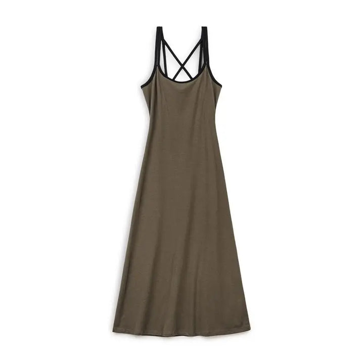 VAAGOON Casual Slim Fit Cross Strap Sleeveless Dress