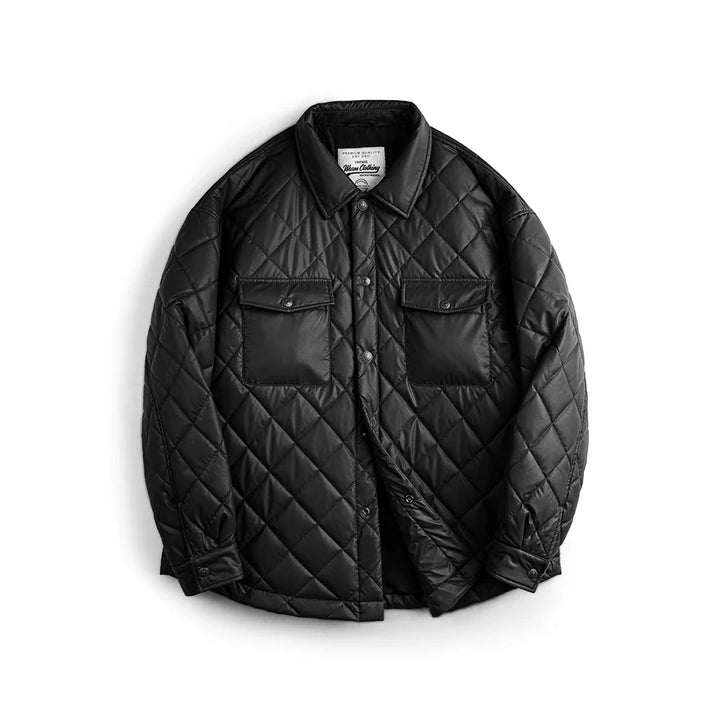 VAAGOON Retro Quilted Diamond Grid Jacket