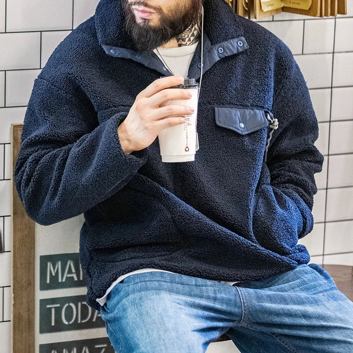 VAAGOON Casual Urban Outdoor Snap-T Sweatshirt