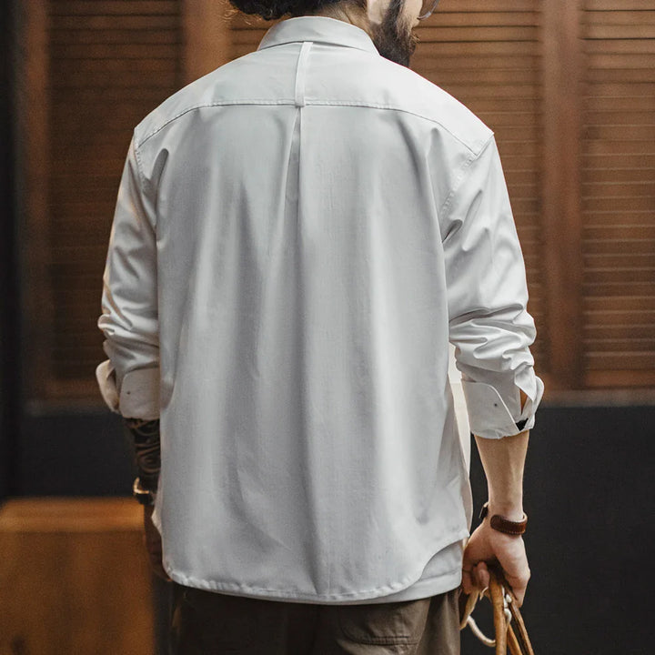 VAAGOON Herringbone Double-breasted Long-sleeved Shirt